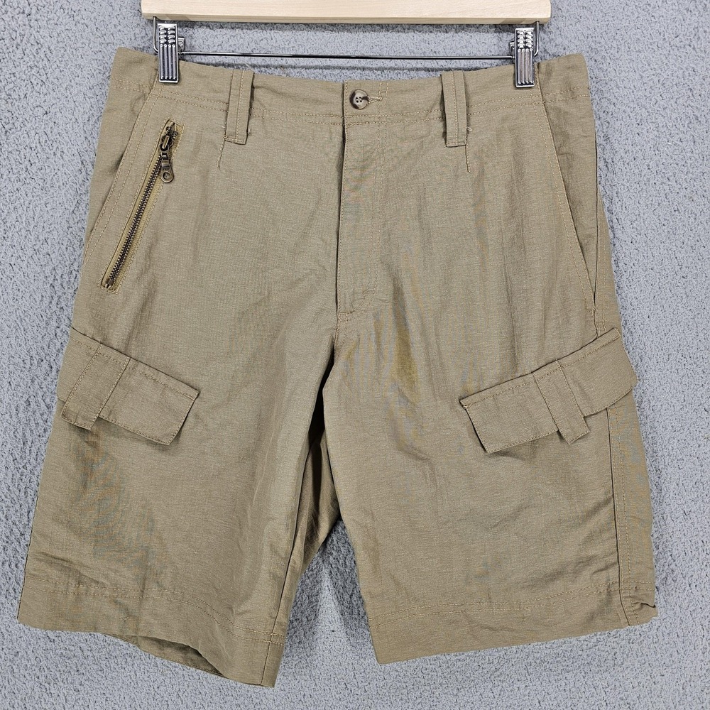 Tilley Shorts Mens 32 Beige Nylon Cargo Travel Hiking Outdoor Utility Pockets